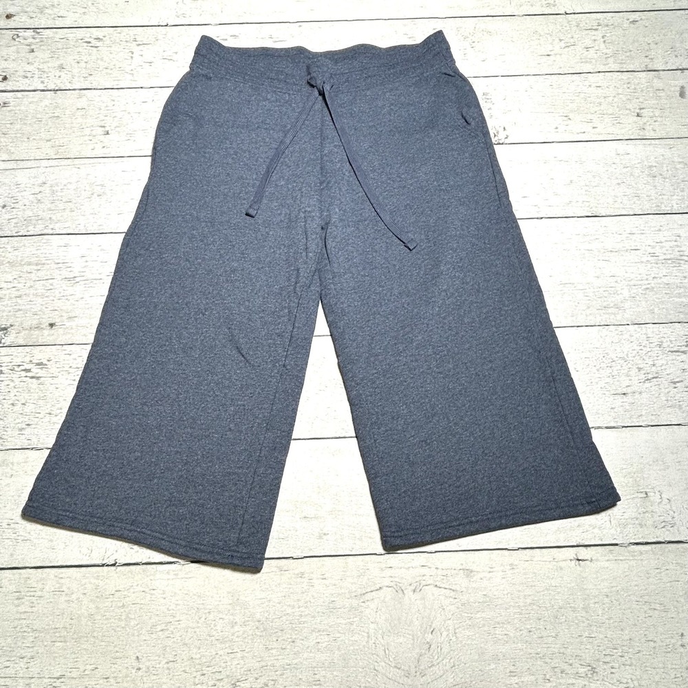 Amazon Essentials Womens Navy Casual Lounge Capris Wide Leg Drawstring Pants M